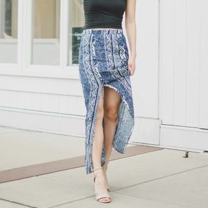 AEO Blue Paisley Maxi Skirt